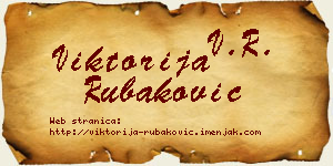 Viktorija Rubaković vizit kartica